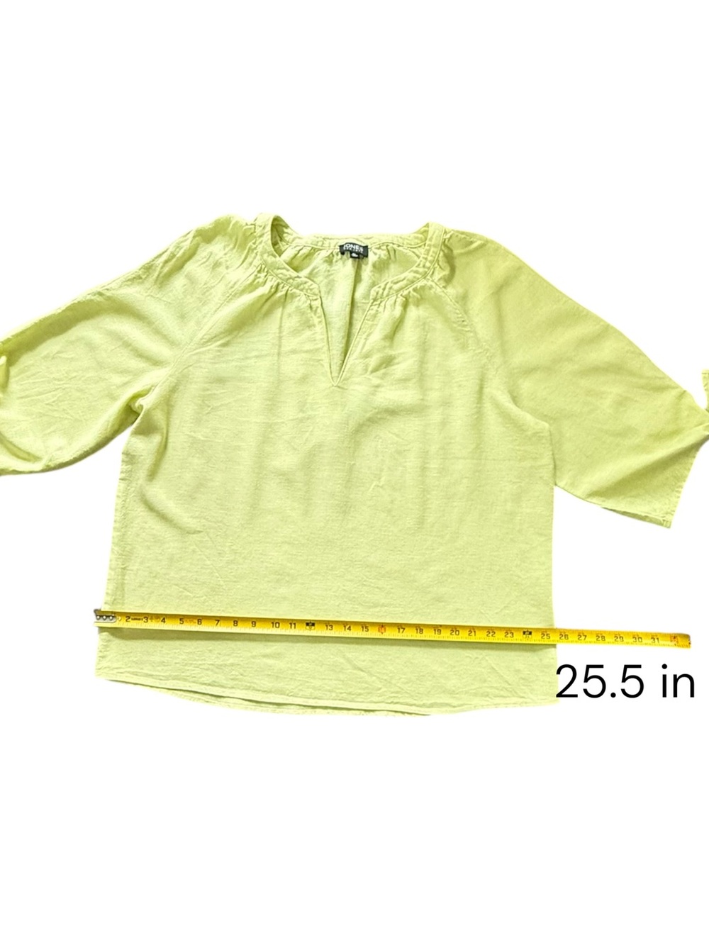 Jones New York Women's Linen Blend Split Neck Top Lime Green Size XL - Picture 9 of 11